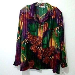 Alia multi-colour button down blouse